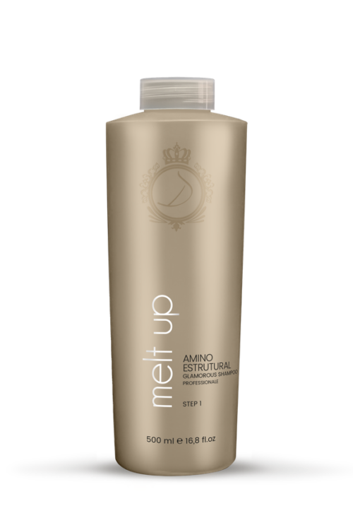 DONATTI PROFESSIONALE Melt Up Amino Estrutural Glamorous Shampoo švelnus, giliai valantis šampūnas, 500 gr (1 žingsnis)