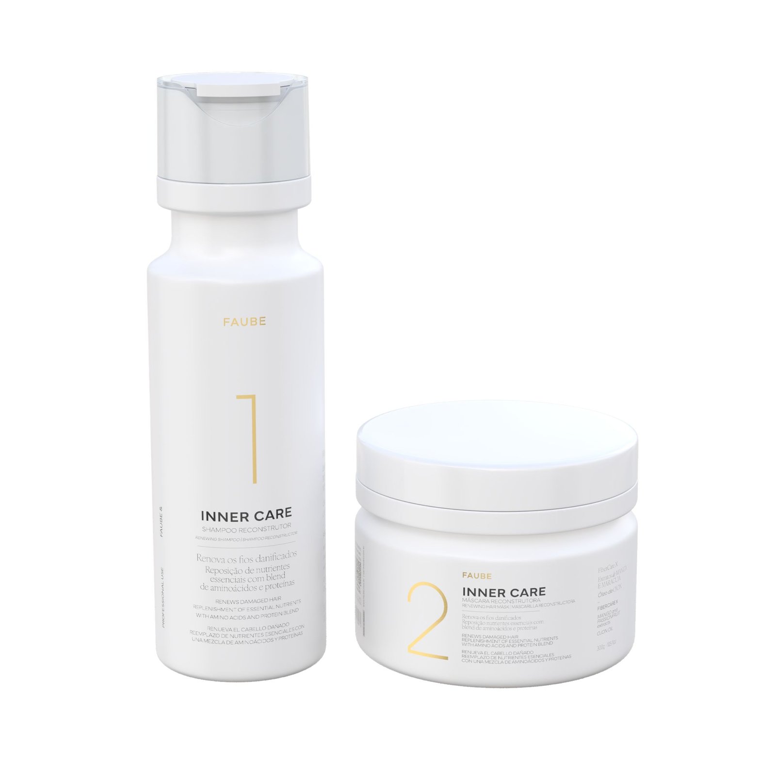 FAUBE PROFESSIONAL Inner Care mask atkuriamoji kaukė ir šampūnas namų priežiūrai