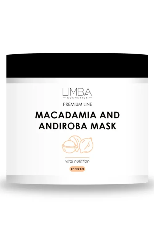 LIMBA COSMETICS Premium Line Macadamia and andibora plaukus maitinanti kaukė, 500 ml